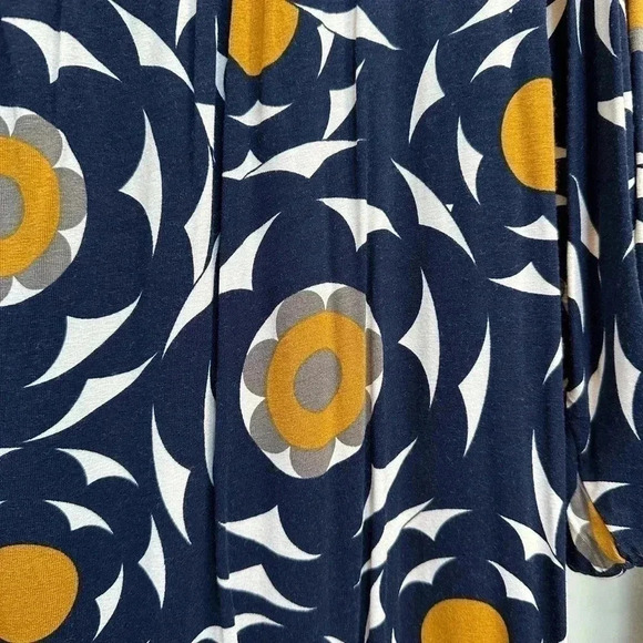 Vintage Y2K BCBGMAXAZRIA Navy Gold  Stretchy Retro Tunic Shift Dress Size Large - Picture 6 of 8